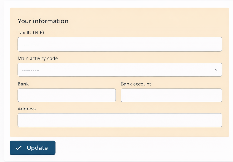 Invoice issuer details